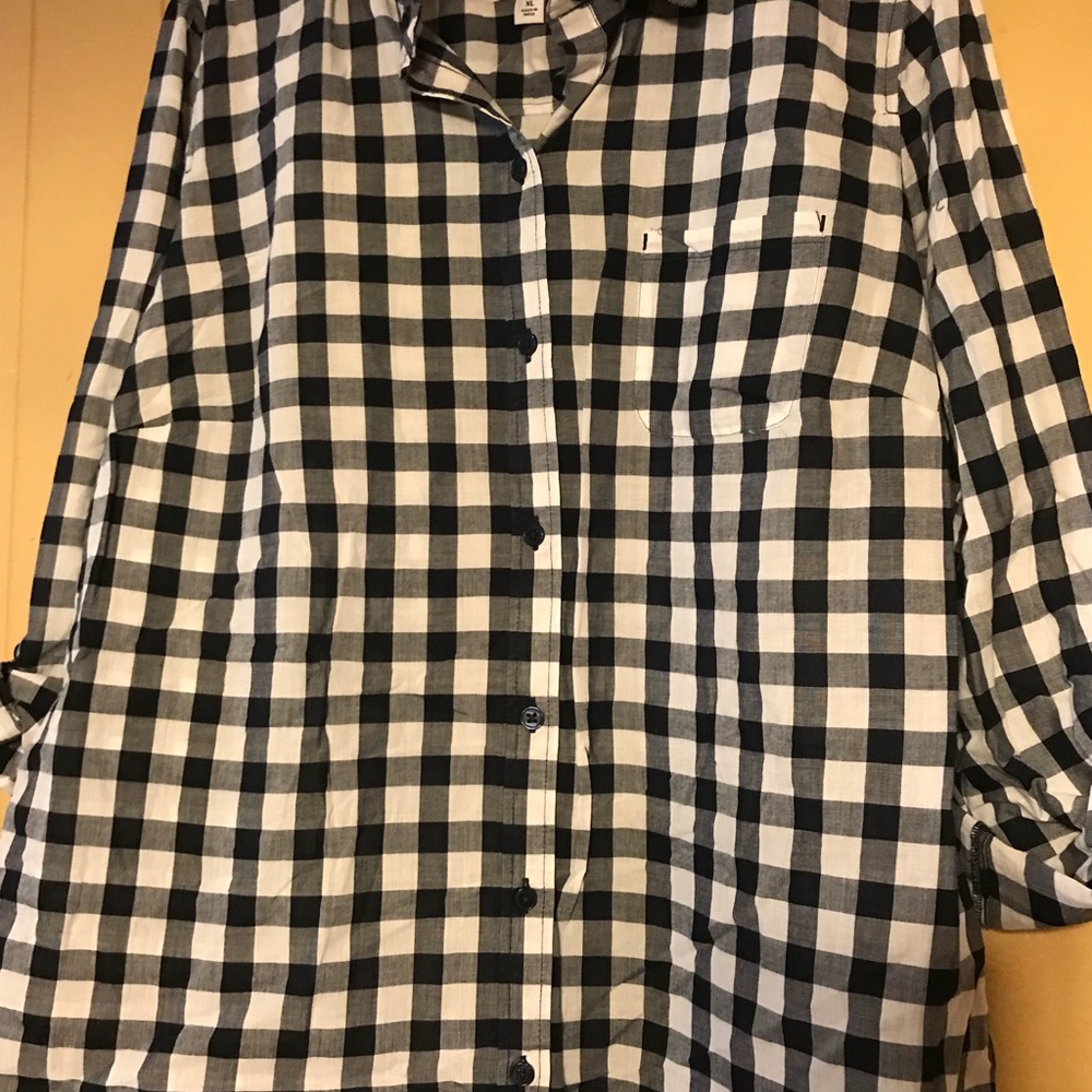Button down plaid shirt
